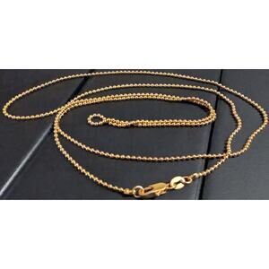 18k 18KGF Gold Filled 30" Ball Chain Necklace New 1/16th" Wide Lobster‎ Clasp